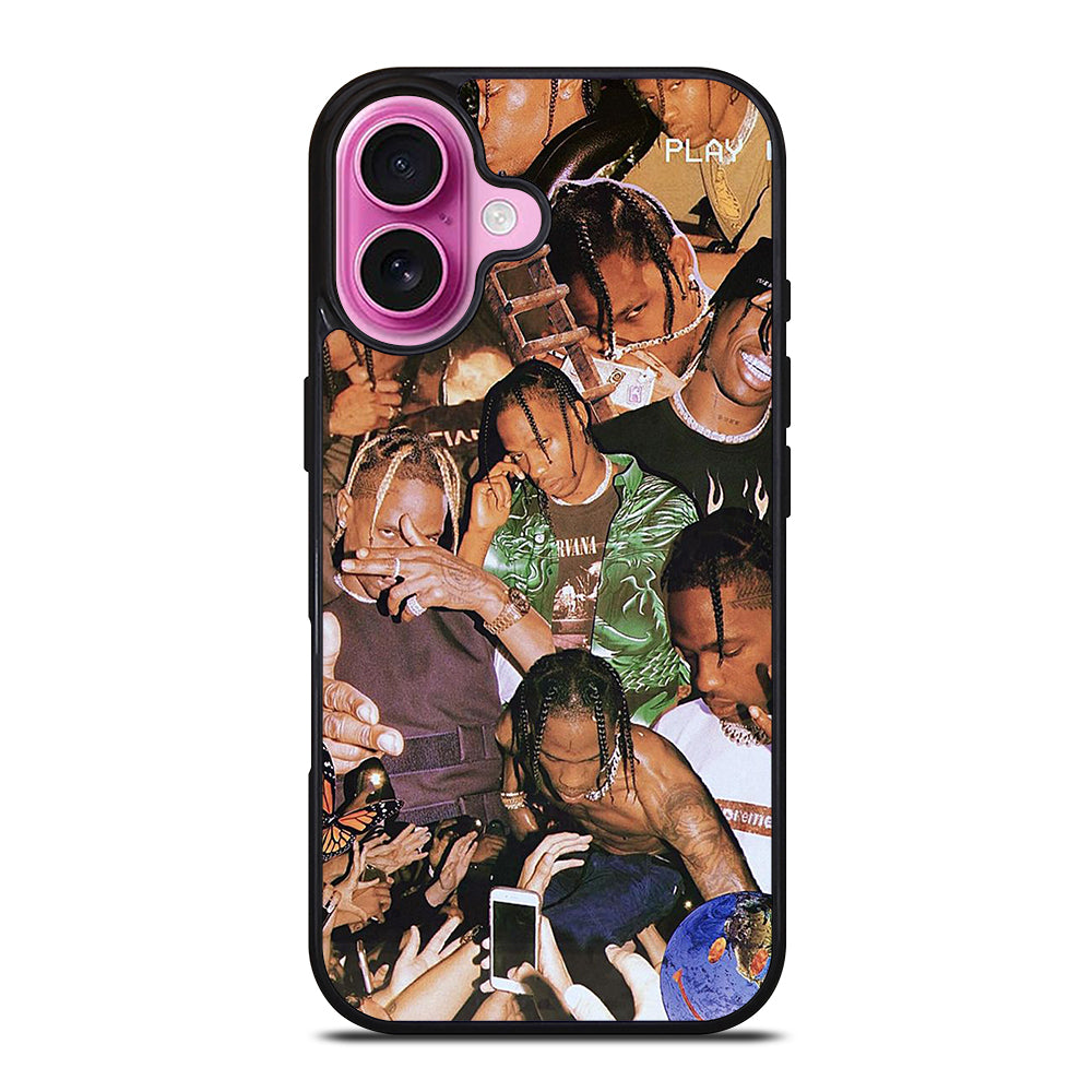 TRAVIS SCOTT AMERICAN RAPPER COLLAGE iPhone 16 Plus Case Cover