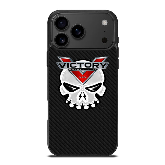 VICTORY MOTOR SKULL LOGO CARBON iPhone 17 Pro Max Case Cover