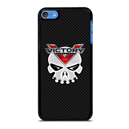 VICTORY MOTOR SKULL LOGO CARBON iPod Touch 7 Case Cover