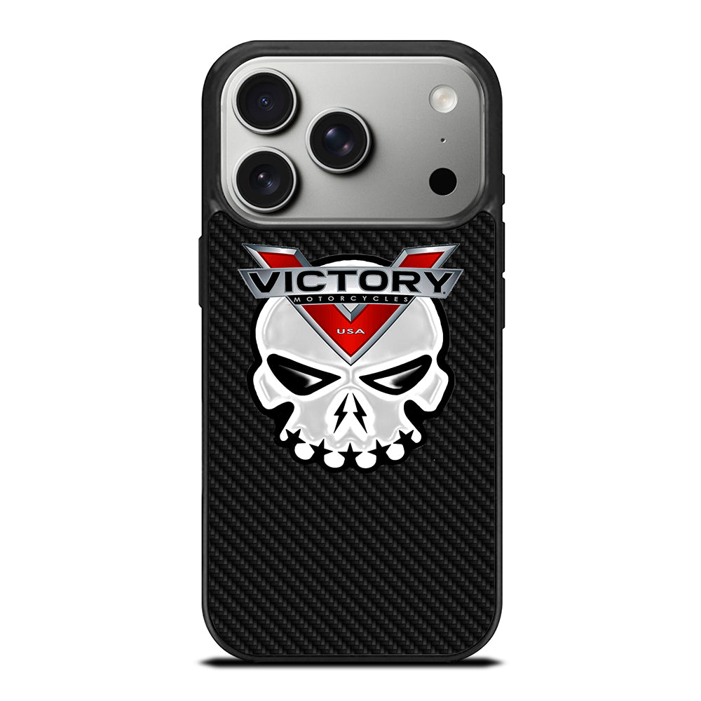 VICTORY MOTOR SKULL LOGO CARBON iPhone 17 Pro Case Cover
