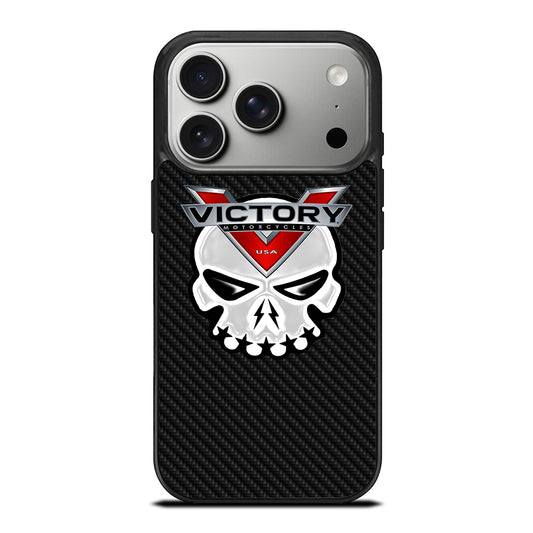 VICTORY MOTOR SKULL LOGO CARBON iPhone 17 Pro Case Cover