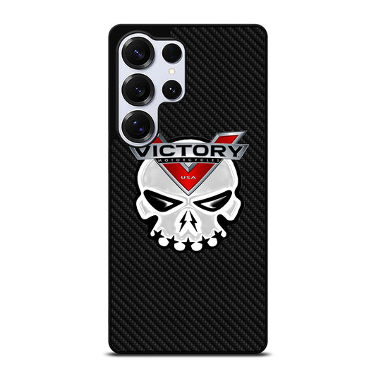 VICTORY MOTOR SKULL LOGO CARBON Samsung Galaxy S25 Ultra Case Cover