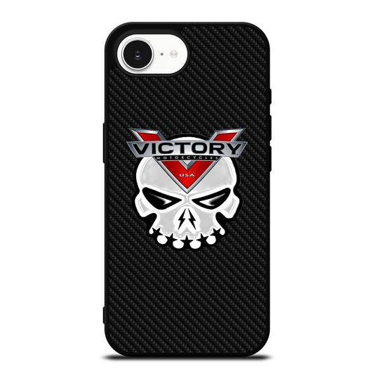 VICTORY MOTOR SKULL LOGO CARBON iPhone 16e Case Cover