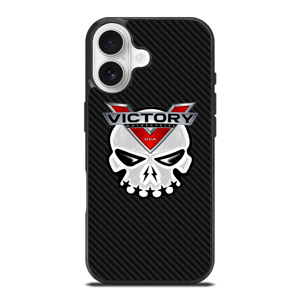 VICTORY MOTOR SKULL LOGO CARBON iPhone 17 Case Cover