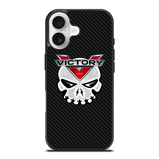 VICTORY MOTOR SKULL LOGO CARBON iPhone 17 Case Cover