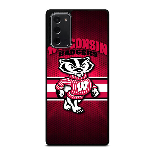 WISCONSIN BADGERS METAL LOGO Samsung Galaxy Note 20 Case Cover