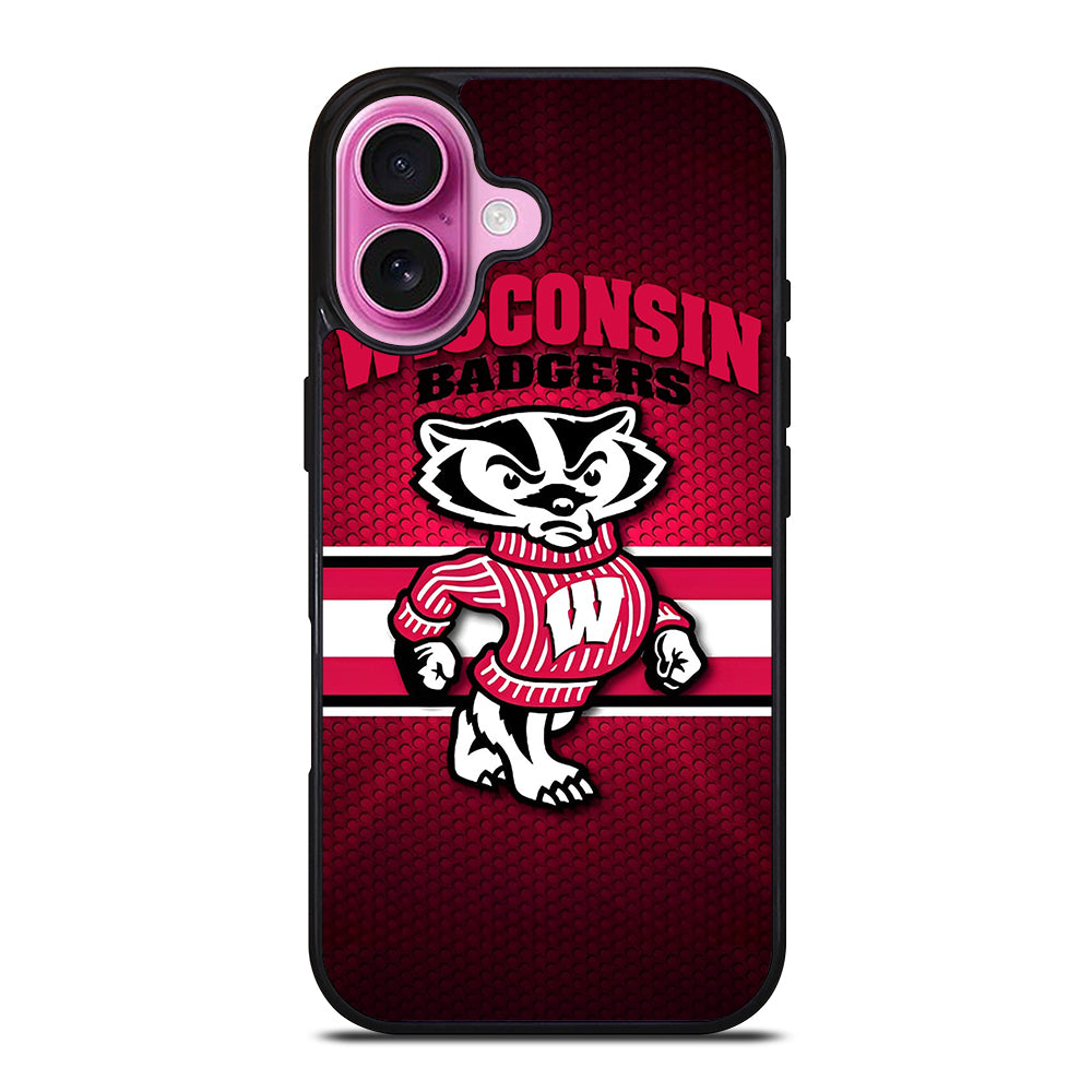 WISCONSIN BADGERS METAL LOGO iPhone 16 Plus Case Cover