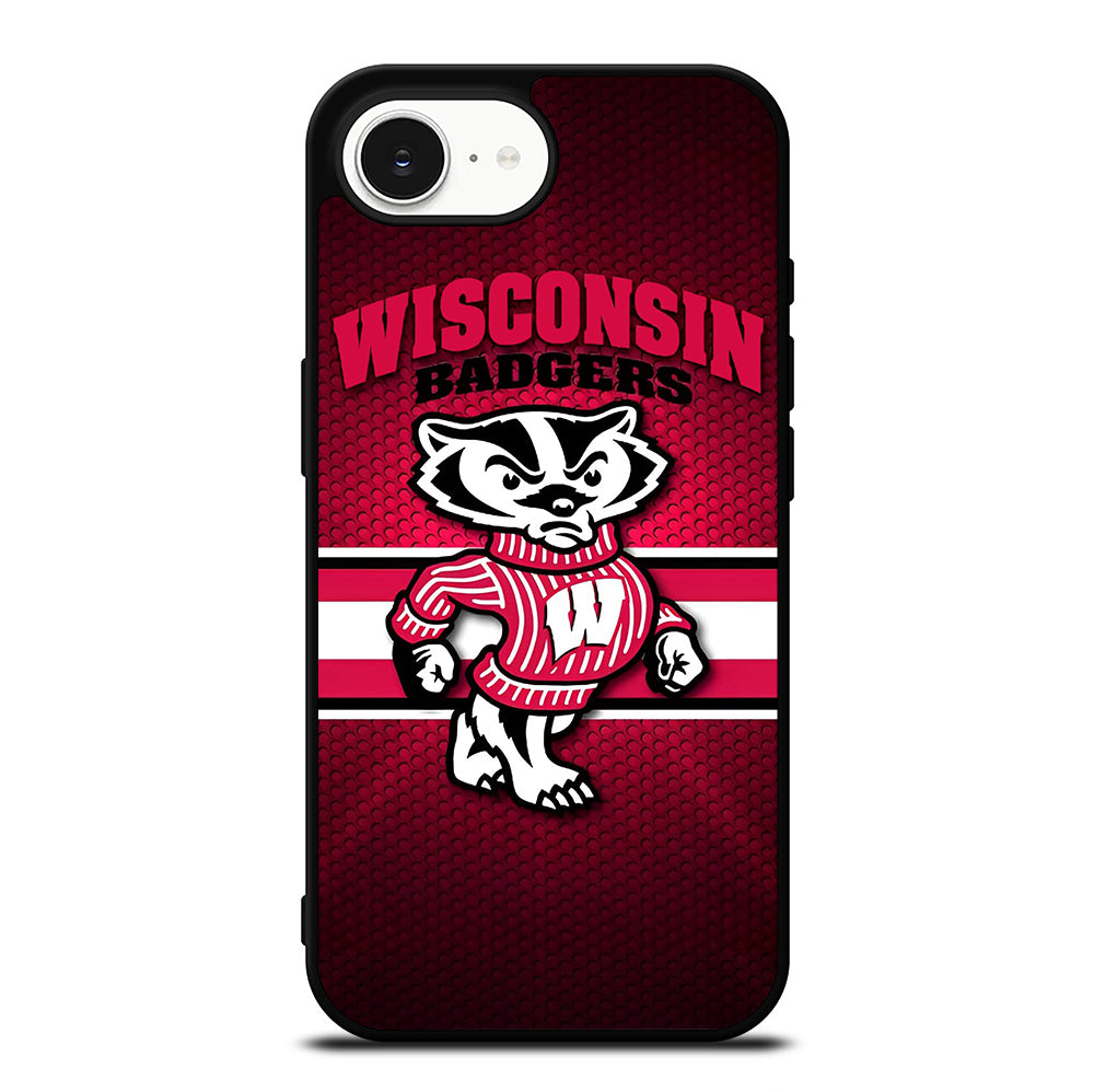 WISCONSIN BADGERS METAL LOGO iPhone 16e Case Cover