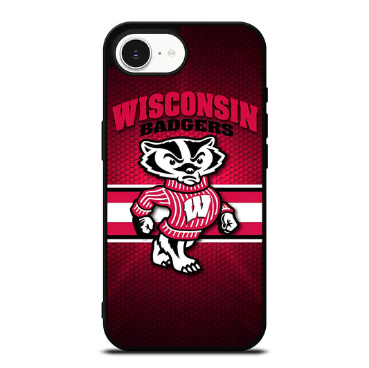 WISCONSIN BADGERS METAL LOGO iPhone 16e Case Cover