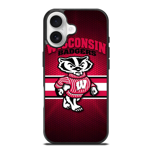 WISCONSIN BADGERS METAL LOGO iPhone 17 Case Cover