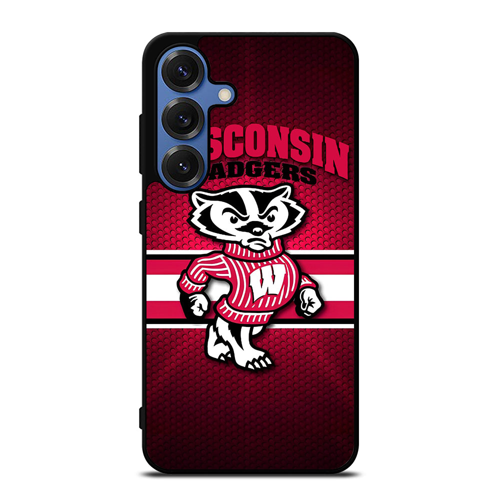WISCONSIN BADGERS METAL LOGO Samsung Galaxy S25 Case Cover