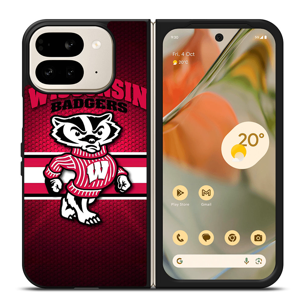 WISCONSIN BADGERS METAL LOGO Google Pixel 9 Pro Fold Case Cover