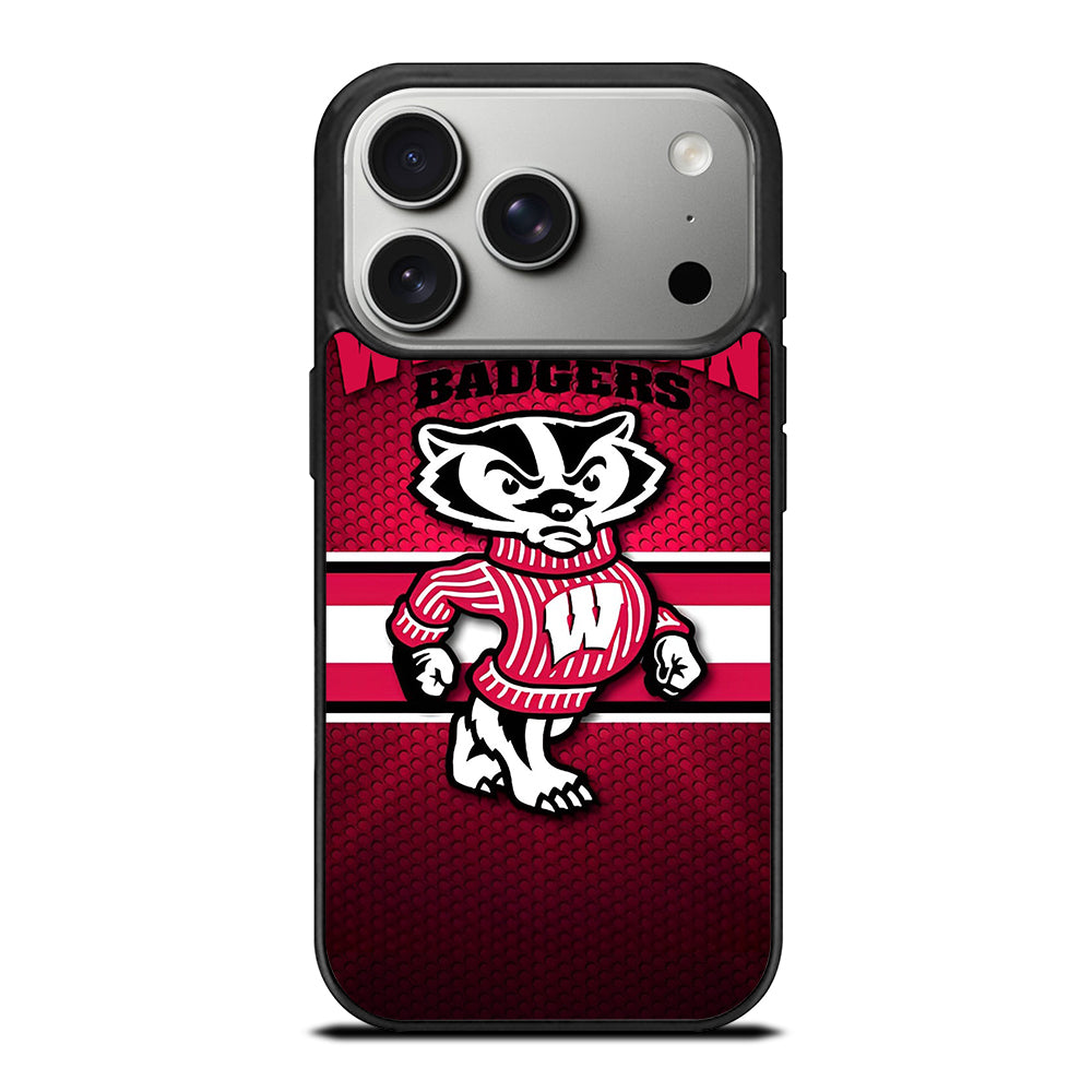 WISCONSIN BADGERS METAL LOGO iPhone 17 Pro Case Cover