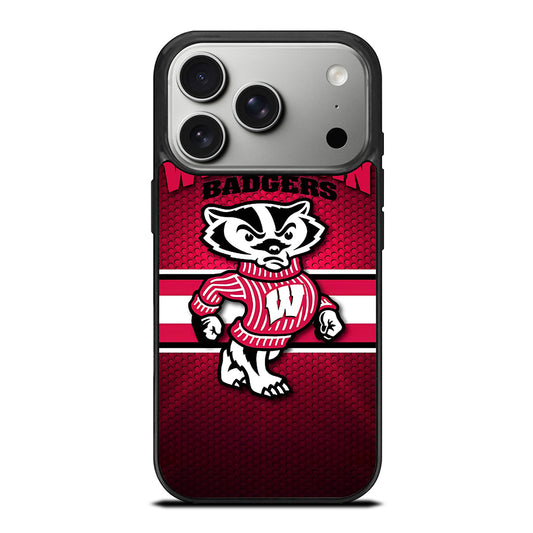 WISCONSIN BADGERS METAL LOGO iPhone 17 Pro Case Cover