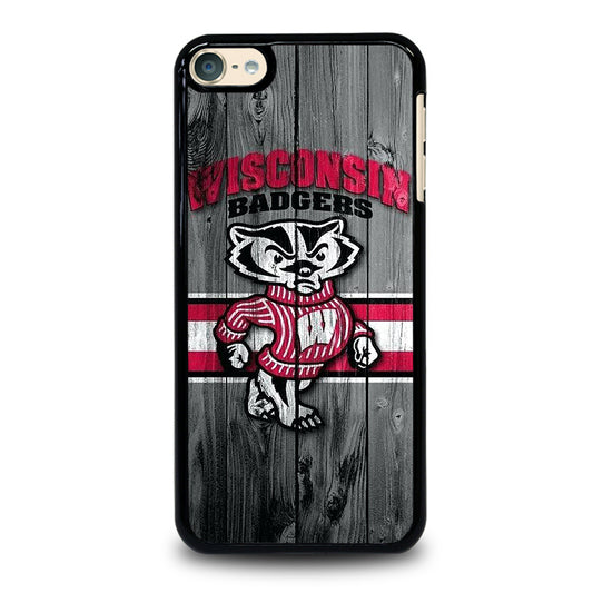 WISCONSIN BADGERS WOODEN LOGO iPod Touch 6 Case Cover