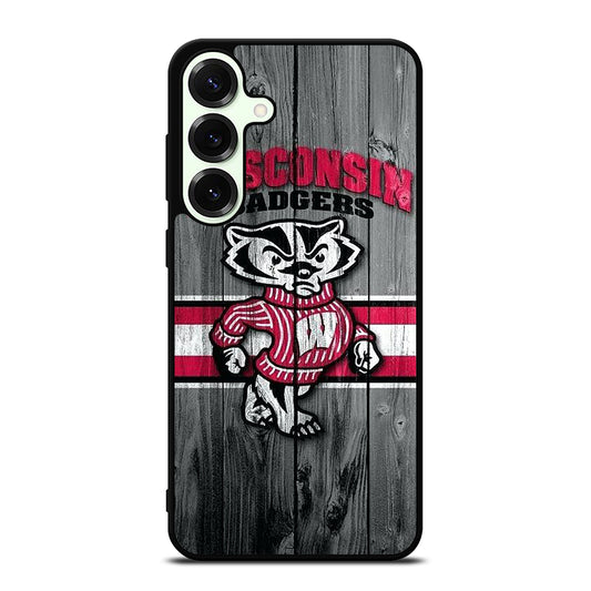 WISCONSIN BADGERS WOODEN LOGO Samsung Galaxy S25 Plus Case Cover