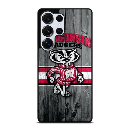 WISCONSIN BADGERS WOODEN LOGO Samsung Galaxy S25 Ultra Case Cover