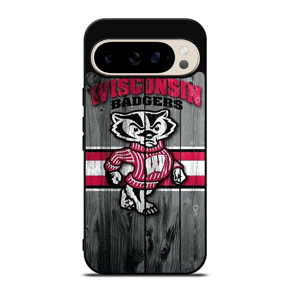 WISCONSIN BADGERS WOODEN LOGO Google Pixel 9 Pro Case Cover