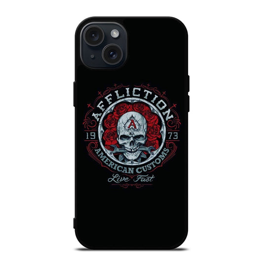 AFFLICTION LOGO SKULL iPhone 15 Plus Case Cover