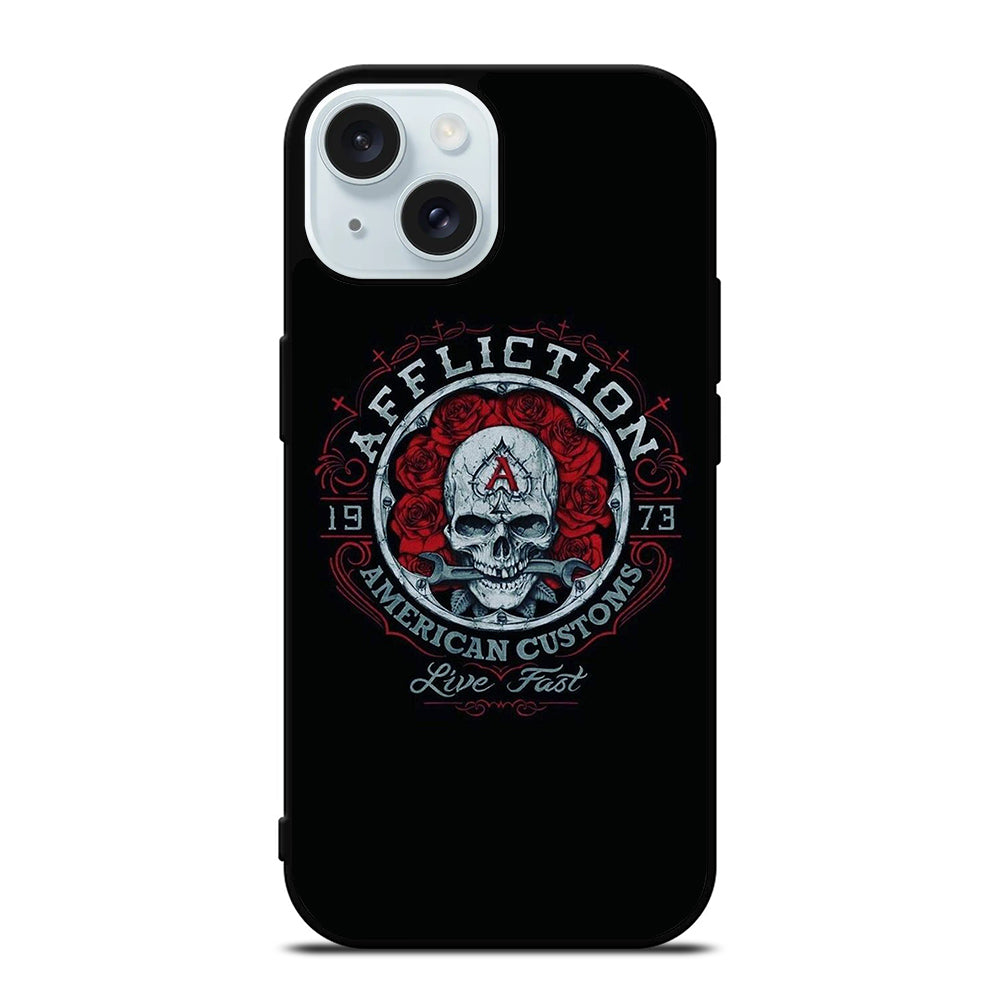 AFFLICTION LOGO SKULL iPhone 15 Case Cover
