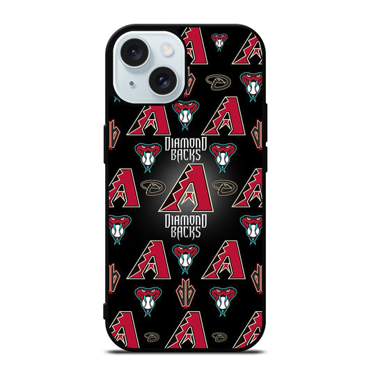 ARIZONA DIAMONDBACKS PATTERN LOGO iPhone 15 Case Cover