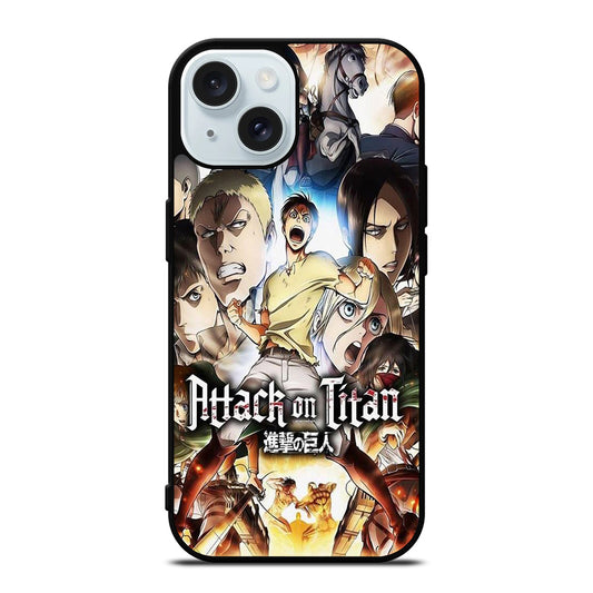 ATTACK ON TITAN CHARACTER ANIME SERIES iPhone 15 Case Cover