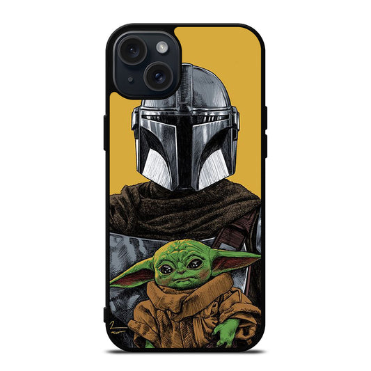 BABY YODA AND THE MANDALORIAN MOSAIC iPhone 15 Plus Case Cover