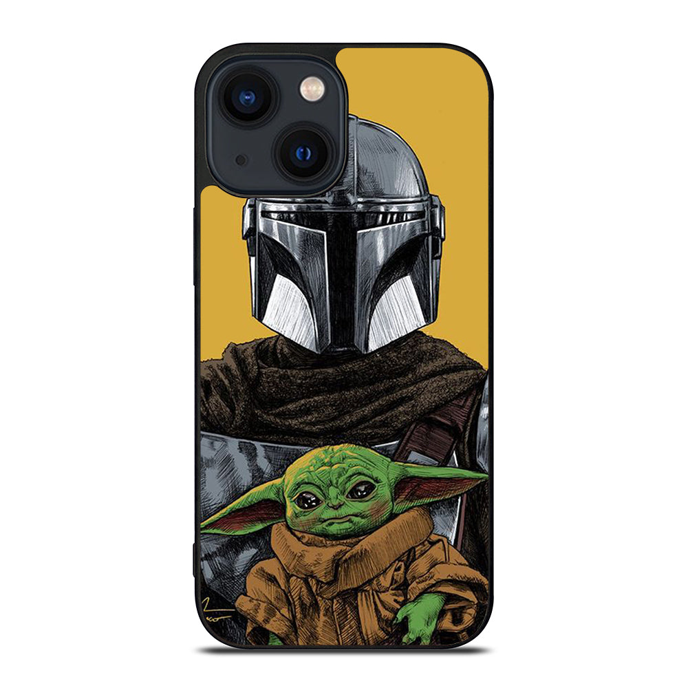 BABY YODA AND THE MANDALORIAN MOSAIC iPhone 14 Plus Case Cover