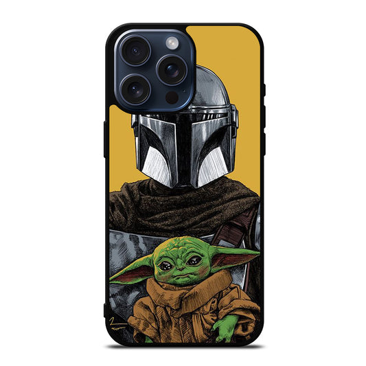 BABY YODA AND THE MANDALORIAN MOSAIC iPhone 15 Pro Max Case Cover
