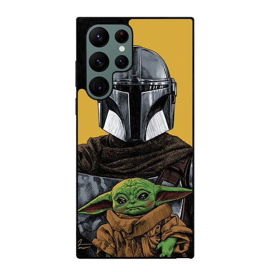 BABY YODA AND THE MANDALORIAN MOSAIC Samsung Galaxy S22 Ultra Case Cover