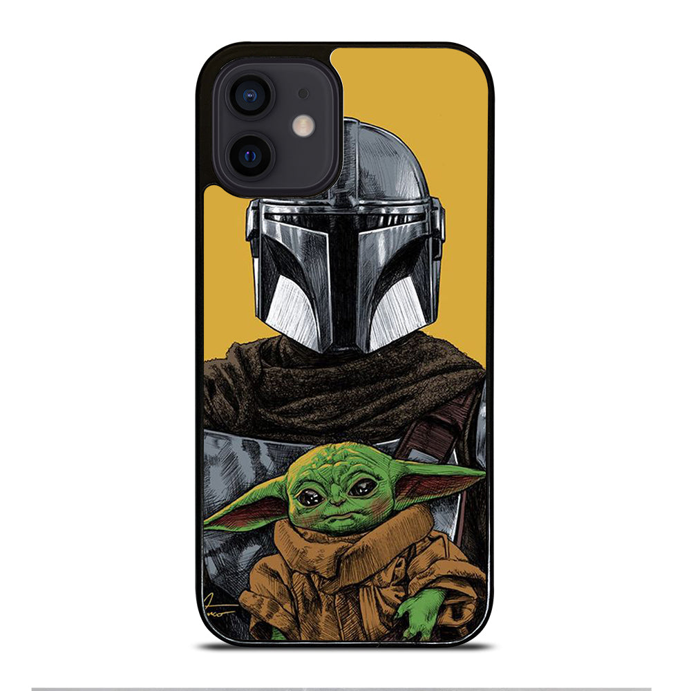 BABY YODA AND THE MANDALORIAN MOSAIC iPhone 12 Mini Case Cover