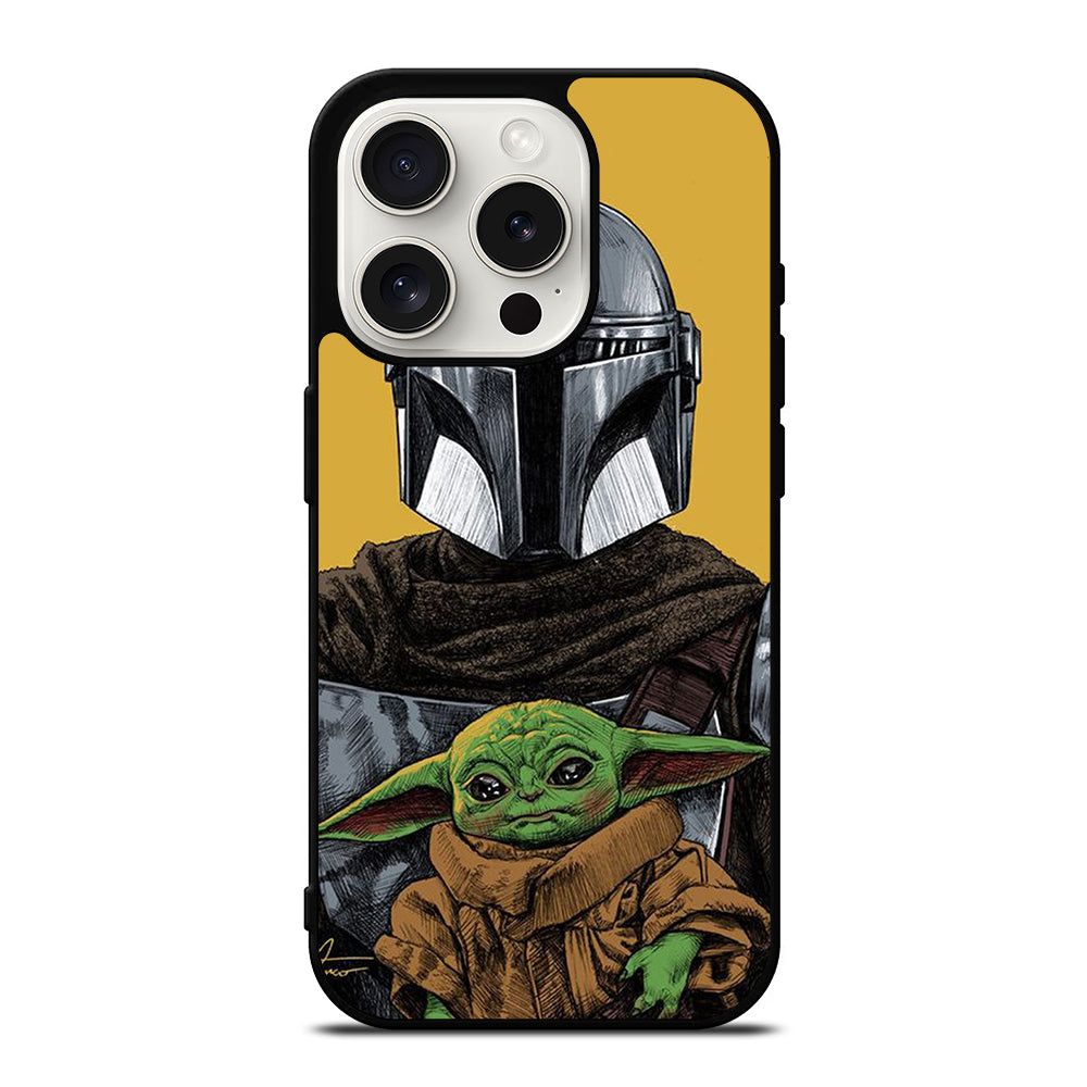 BABY YODA AND THE MANDALORIAN MOSAIC iPhone 15 Pro Case Cover