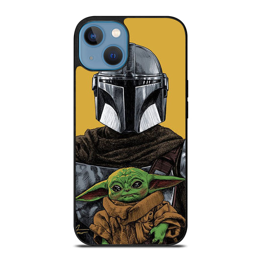 BABY YODA AND THE MANDALORIAN MOSAIC iPhone 13 Case Cover