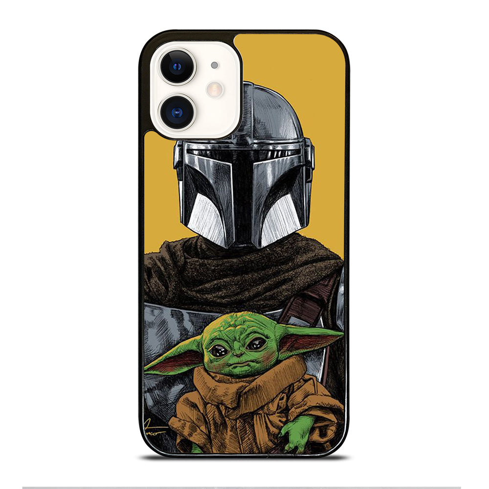 BABY YODA AND THE MANDALORIAN MOSAIC iPhone 12 Case Cover