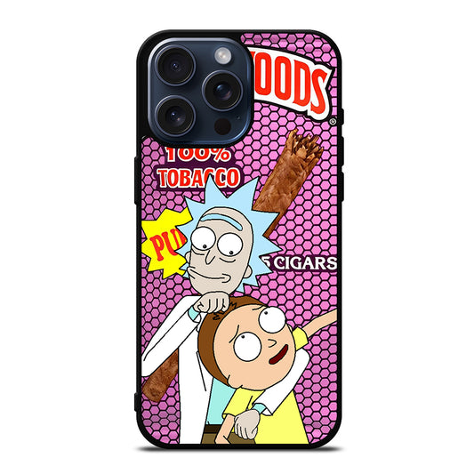 BACKWOODS RICK AND MORTY CARTOON SERIES iPhone 15 Pro Max Case Cover