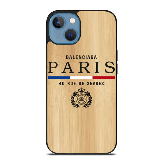 BALENCIAGA PARIS WOODEN LOGO iPhone 13 Case Cover