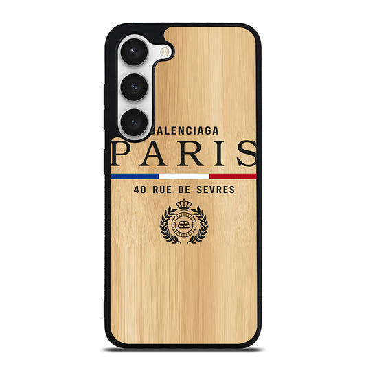 BALENCIAGA PARIS WOODEN LOGO Samsung Galaxy S23 Case Cover