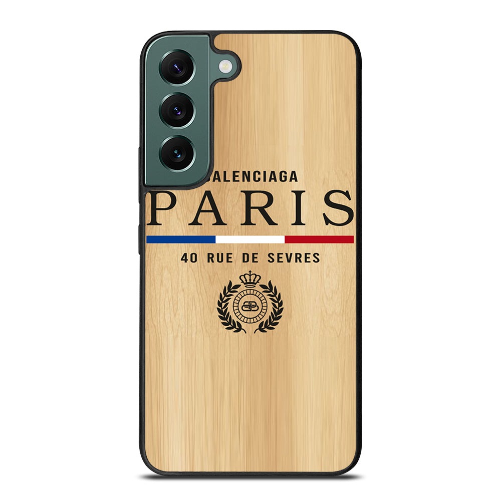 BALENCIAGA PARIS WOODEN LOGO Samsung Galaxy S22 Case Cover