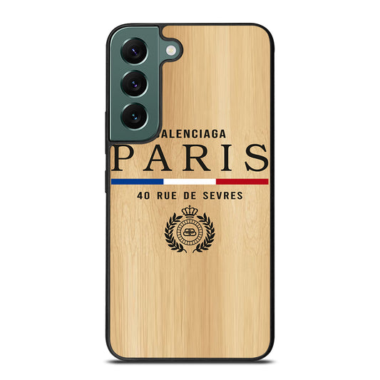 BALENCIAGA PARIS WOODEN LOGO Samsung Galaxy S22 Case Cover