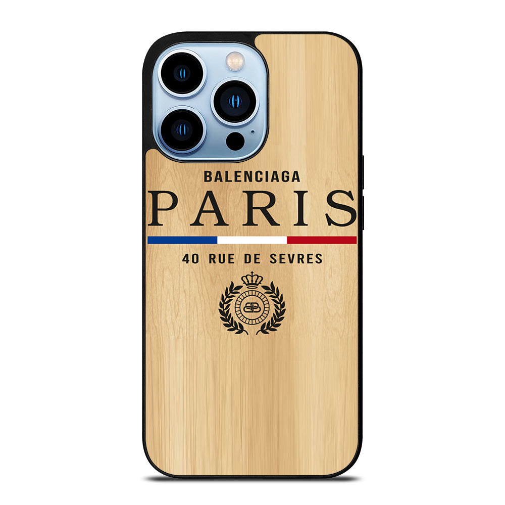 BALENCIAGA PARIS WOODEN LOGO iPhone 13 Pro Max Case Cover