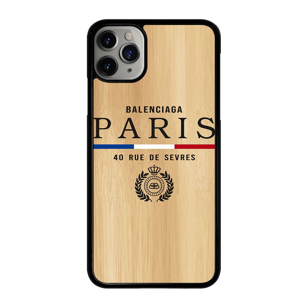 BALENCIAGA PARIS WOODEN LOGO iPhone 11 Pro Max Case Cover