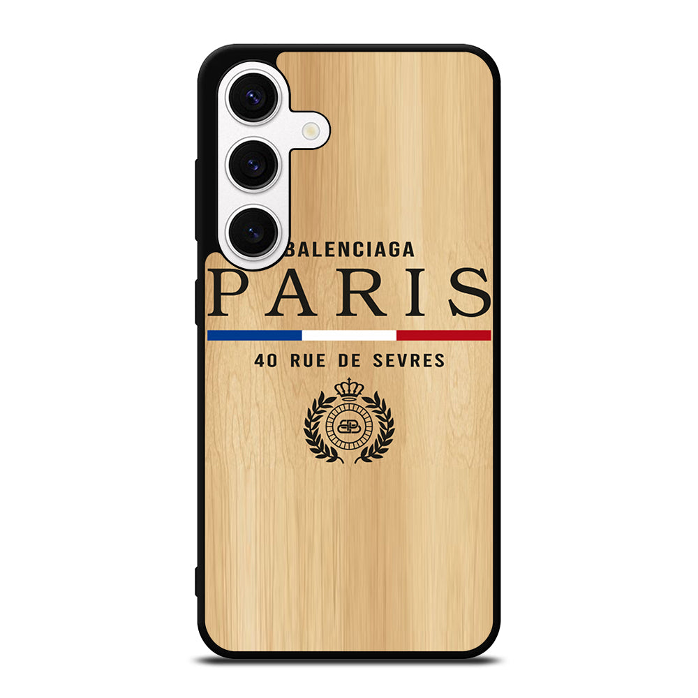 BALENCIAGA PARIS WOODEN LOGO Samsung Galaxy S24 Case Cover