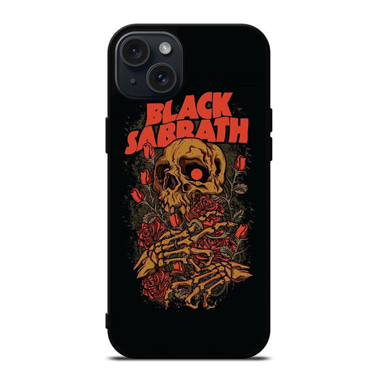 BLACK SABBATH ROSE SKULL BAND iPhone 15 Plus Case Cover