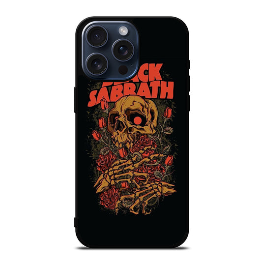 BLACK SABBATH ROSE SKULL BAND iPhone 15 Pro Max Case Cover
