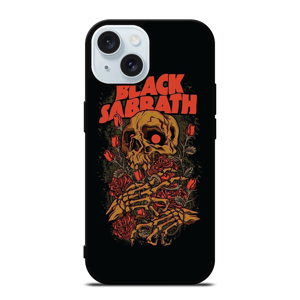BLACK SABBATH ROSE SKULL BAND iPhone 15 Case Cover