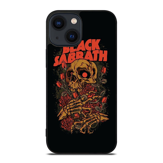 BLACK SABBATH ROSE SKULL BAND iPhone 14 Plus Case Cover