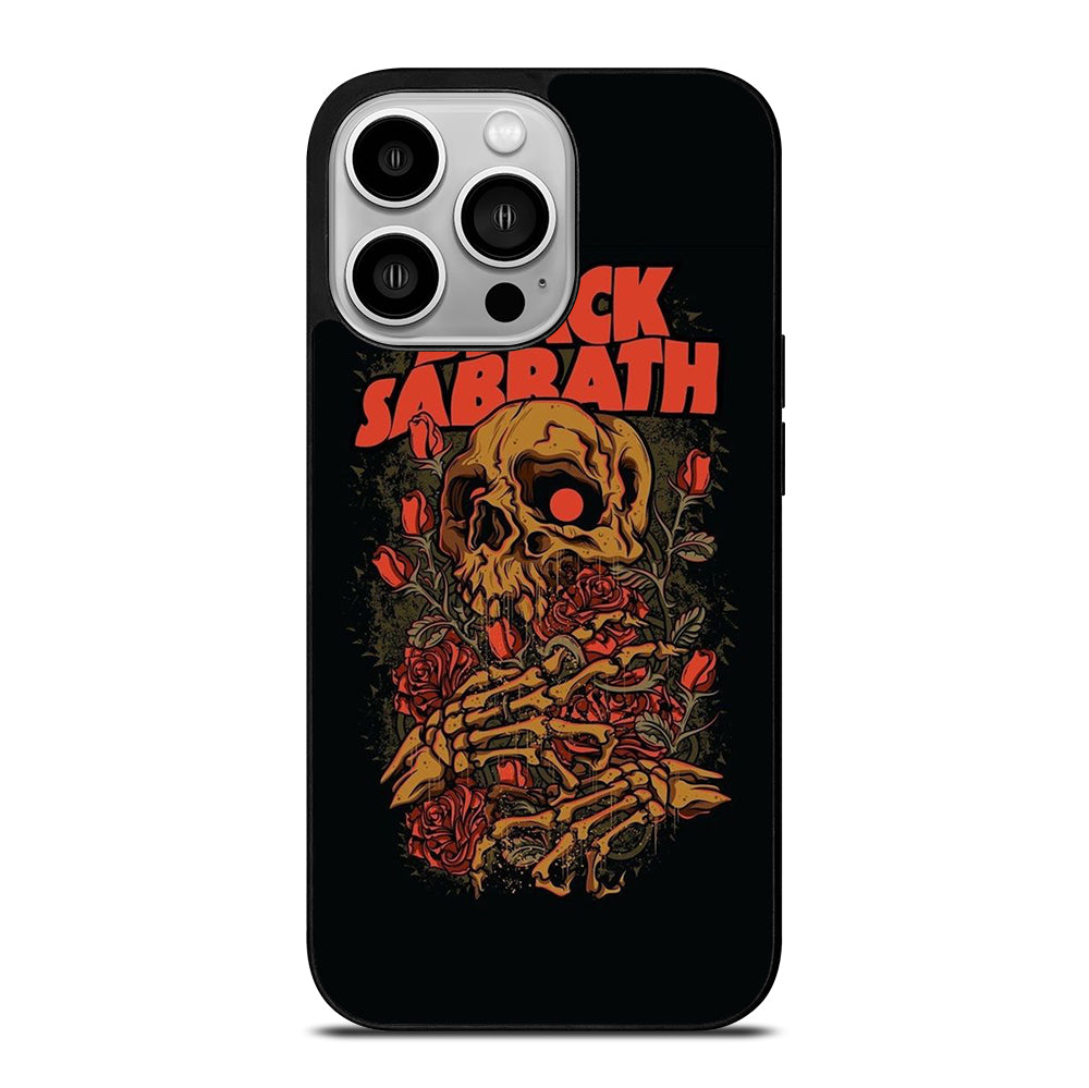 BLACK SABBATH ROSE SKULL BAND iPhone 14 Pro Case Cover
