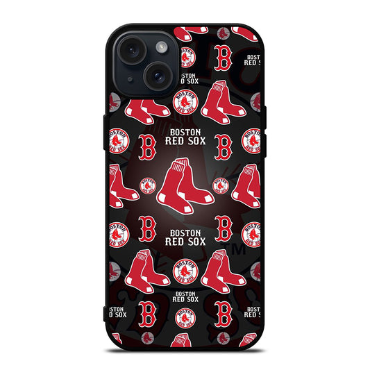 BOSTON RED SOX PATTERN iPhone 15 Plus Case Cover