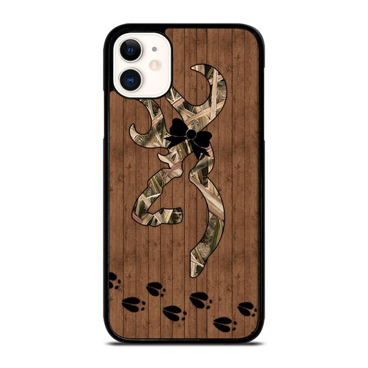 BROWNING DEER WOODEN CAMO LOGO iPhone 11 Case Cover