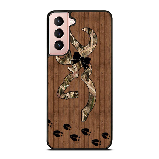 BROWNING DEER WOODEN CAMO LOGO Samsung Galaxy S21 Case Cover